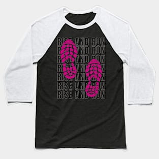 Runners Mantra Shoeprint Baseball T-Shirt